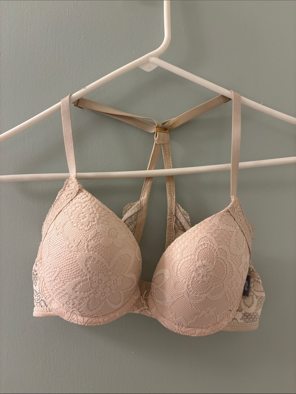 Aerie Lace Push-Up Bra in Blush Pink